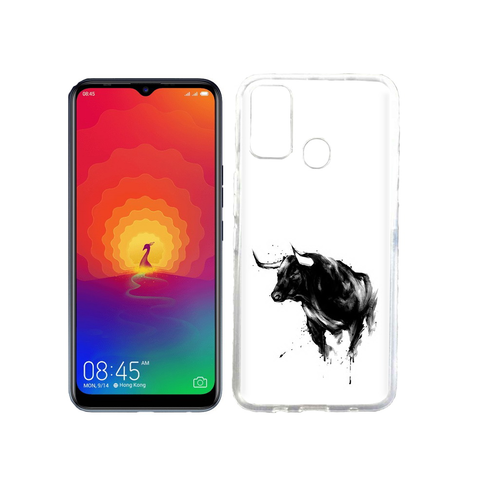 

Чехол MyPads Tocco для Tecno Spark 4 бык, Прозрачный, Tocco