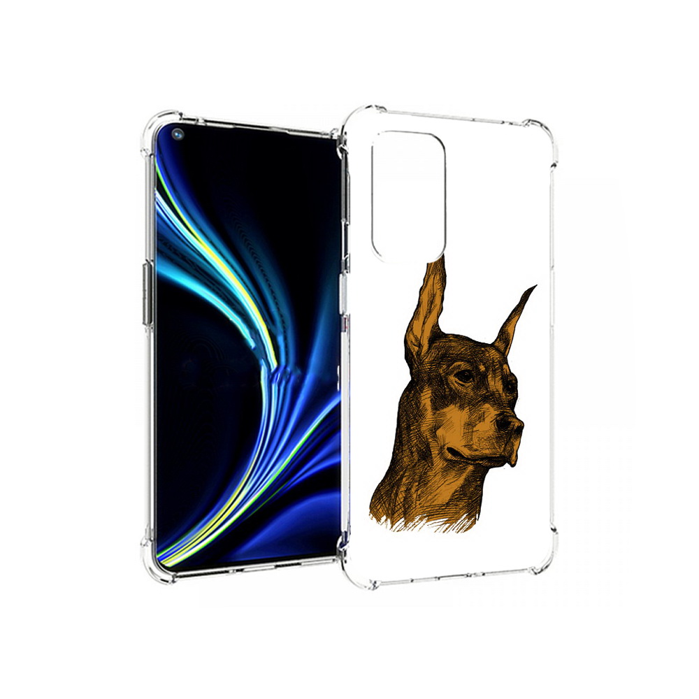

Чехол MyPads Tocco для OnePlus 9 скетч доберман (PT159409.128.605), Прозрачный, Tocco