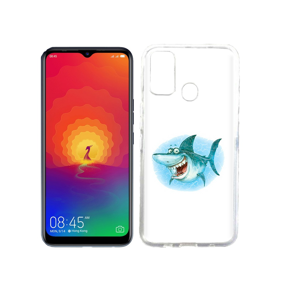 

Чехол MyPads Tocco для Tecno Spark 4 веселая акула, Прозрачный, Tocco