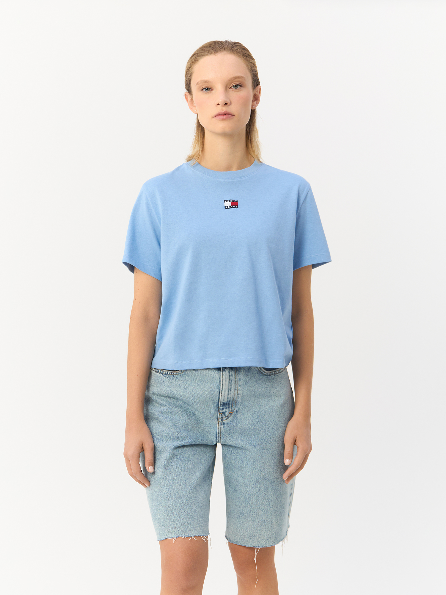 

Футболка женская Tommy Jeans DW0DW17391 синяя XS, Синий, DW0DW17391