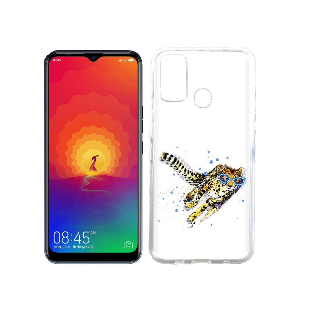 

Чехол MyPads Tocco для Tecno Spark 4 гепард в очках, Прозрачный, Tocco