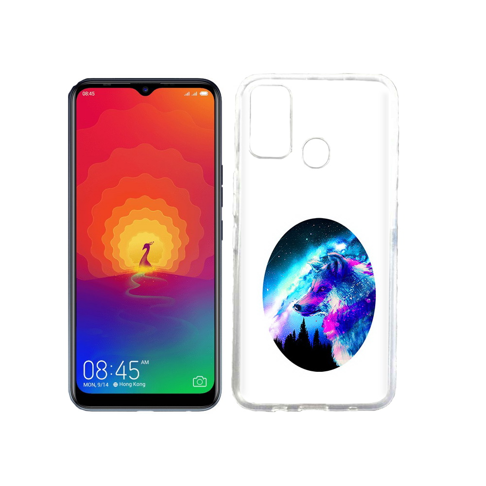 

Чехол MyPads Tocco для Tecno Spark 4 голубой волк, Прозрачный, Tocco
