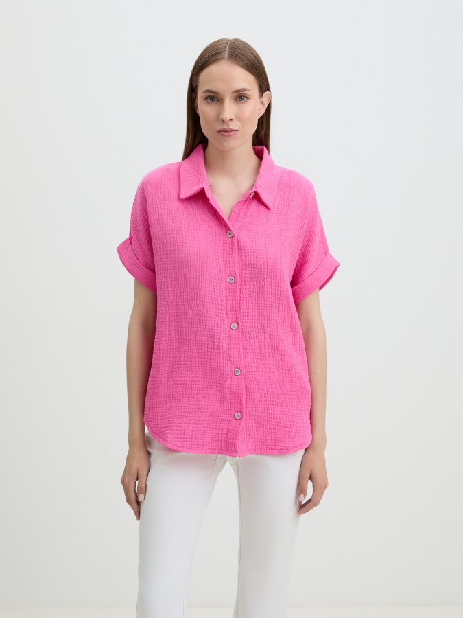 

Рубашка женская Maison David BLN921 розовая L, Розовый, BLN921