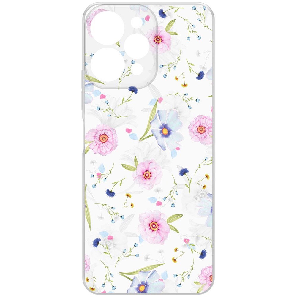 

Чехол-накладка Krutoff Clear Case Цветочный паттерн 3 для Xiaomi Redmi 12, Прозрачный