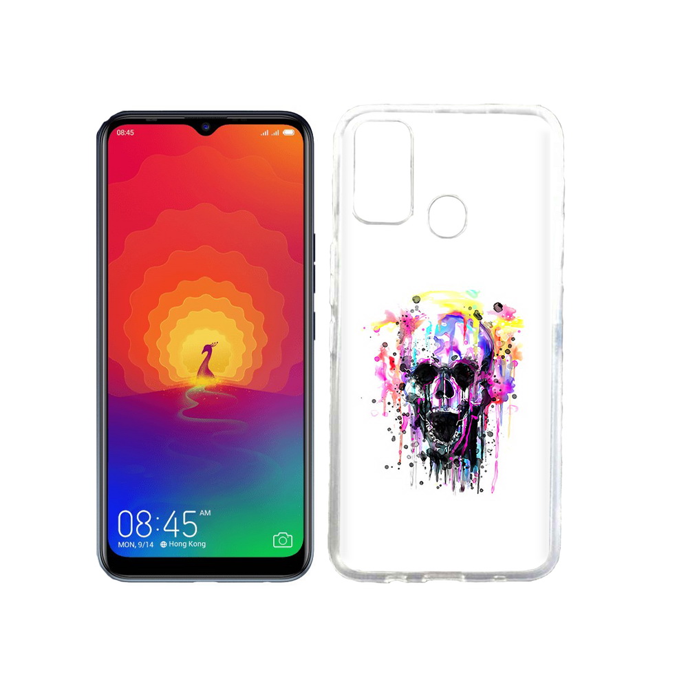 

Чехол MyPads Tocco для Tecno Spark 4 граффити череп, Прозрачный, Tocco