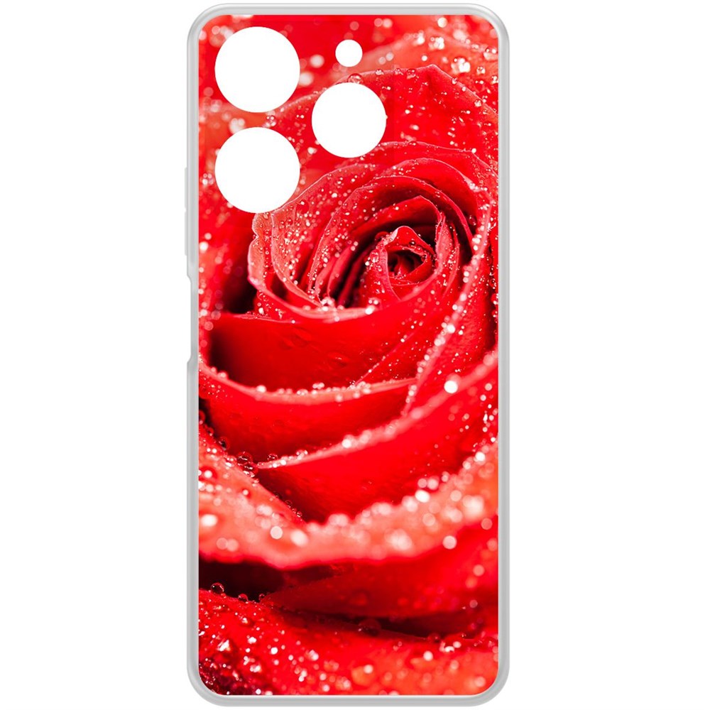 

Чехол-накладка Krutoff Clear Case Роза для Tecno Spark 10 Pro, Прозрачный
