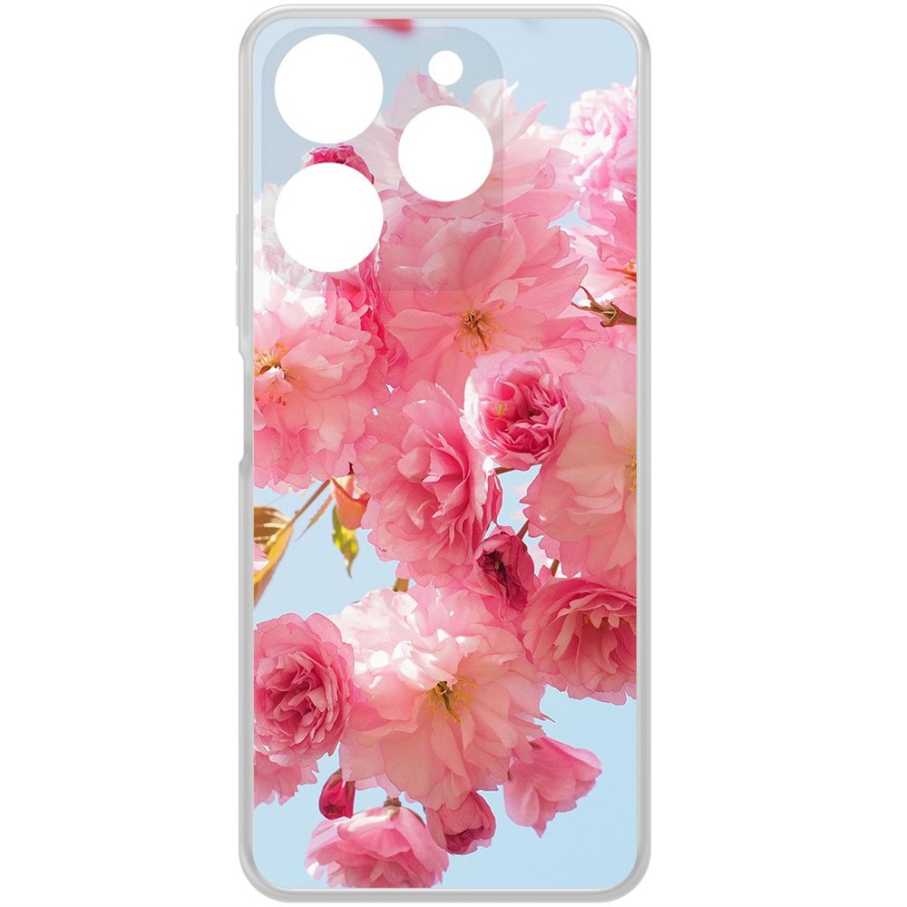 

Чехол-накладка Krutoff Clear Case Сакура для TECNO Spark 10 Pro, Прозрачный