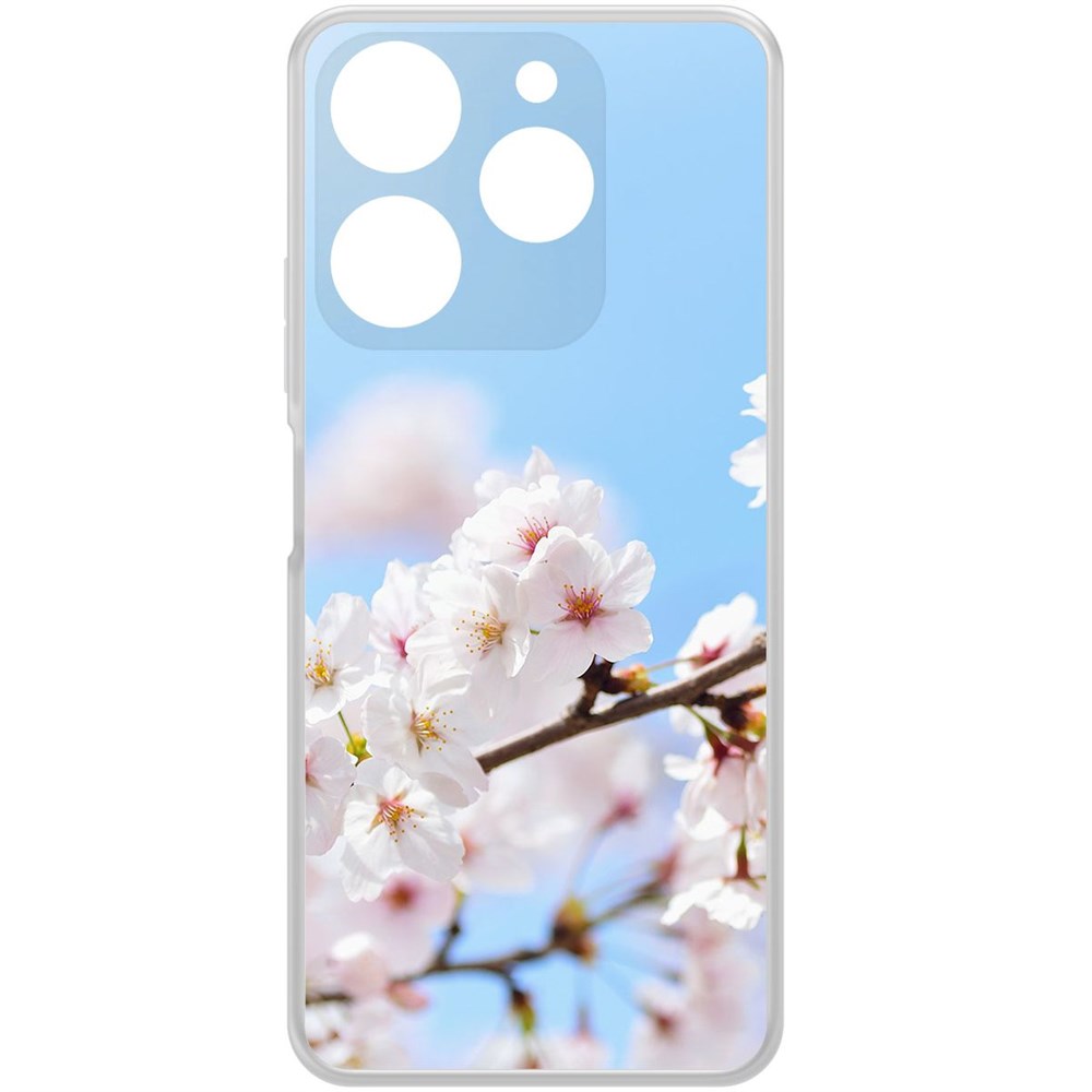 

Чехол-накладка Krutoff Clear Case Цветение для Tecno Spark 10 Pro, Прозрачный