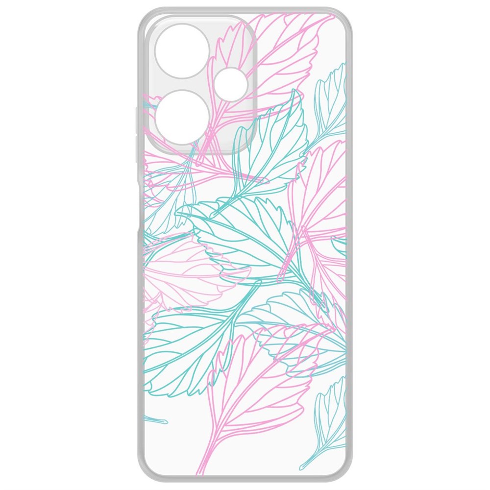 

Чехол-накладка Krutoff Clear Case Листья паттерн для INFINIX Hot 30 Play, Прозрачный
