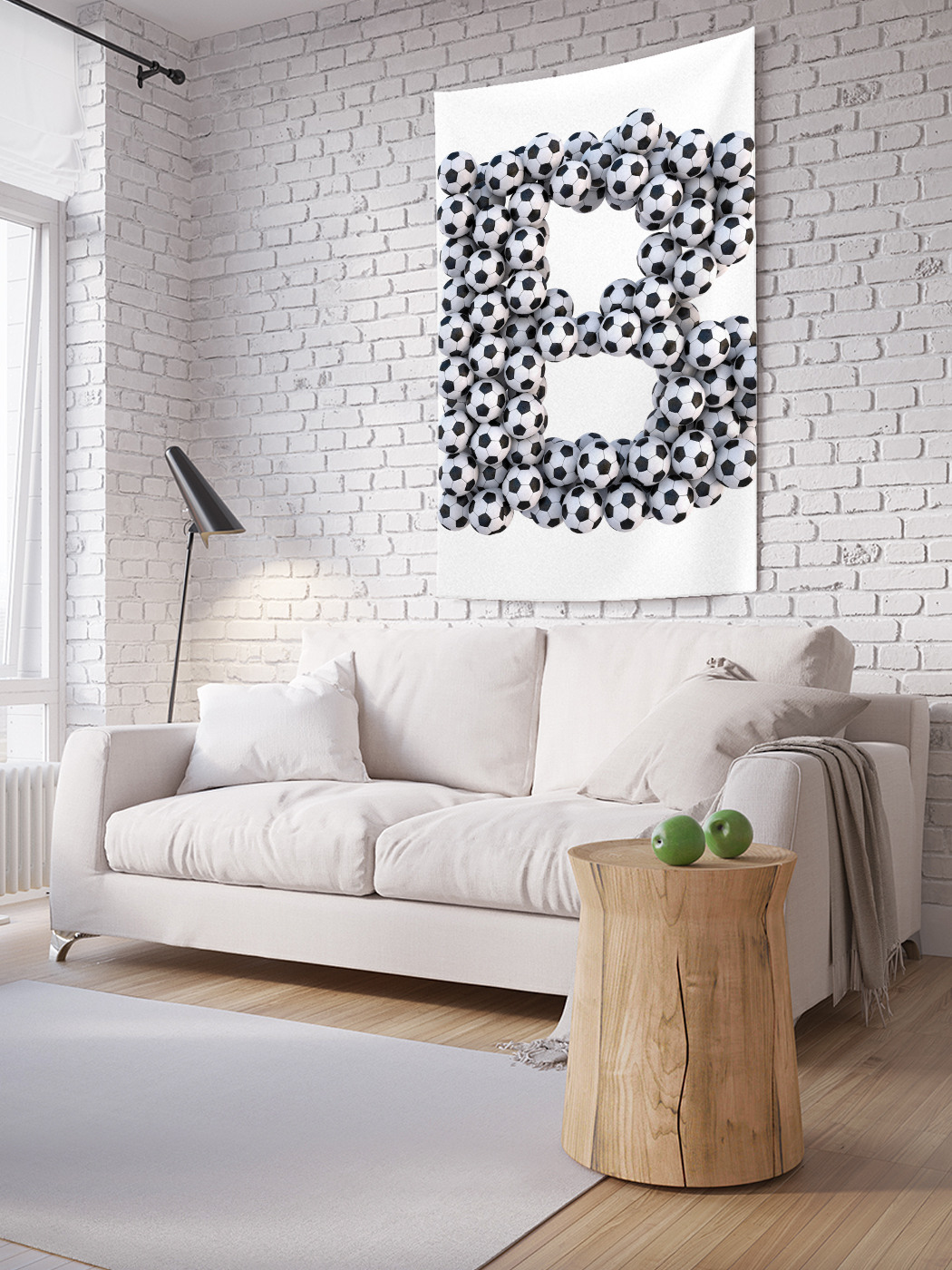 

Вертикальное фотопанно на стену JoyArty Футбольная буква B 100x150 см, Футбольная буква B