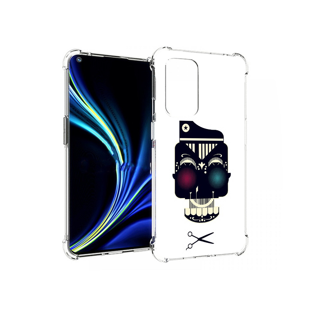 

Чехол MyPads Tocco для OnePlus 9 черно белый скелет с яркими глазами (PT159409.128.687), Прозрачный, Tocco