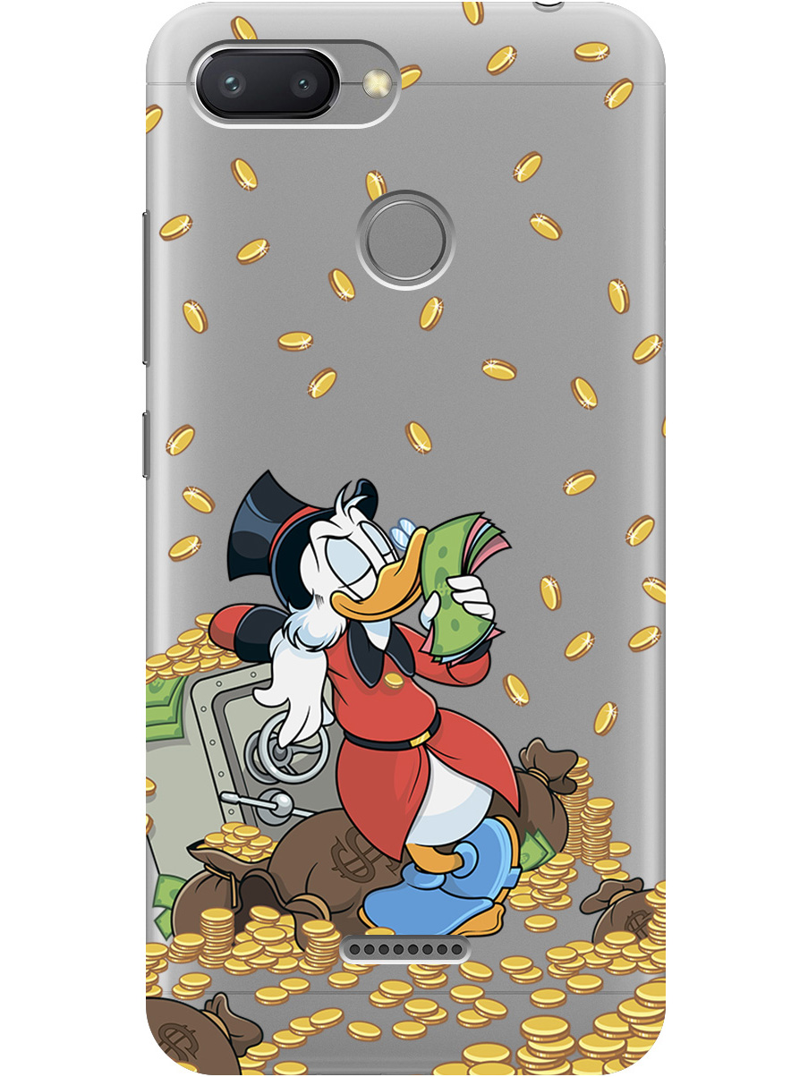 

Силиконовый чехол на Xiaomi Redmi 6 с принтом "Скрудж и сейф" прозрачный, Белый;красный;прозрачный, 718587071