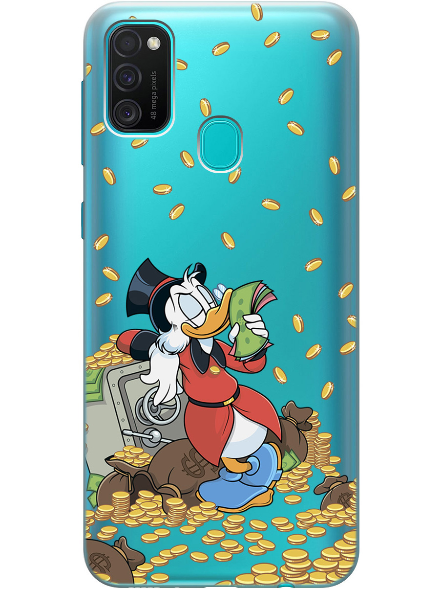 

Силиконовый чехол на Samsung Galaxy M21/M30s с принтом "Скрудж и сейф" прозрачный, Белый;красный;прозрачный, 723067671