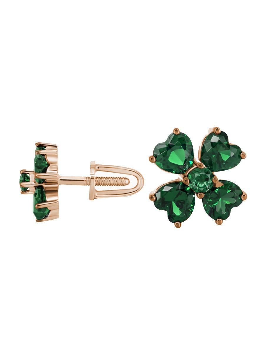 

Серьги из серебра VALTERA 113686, изумруд, 113686