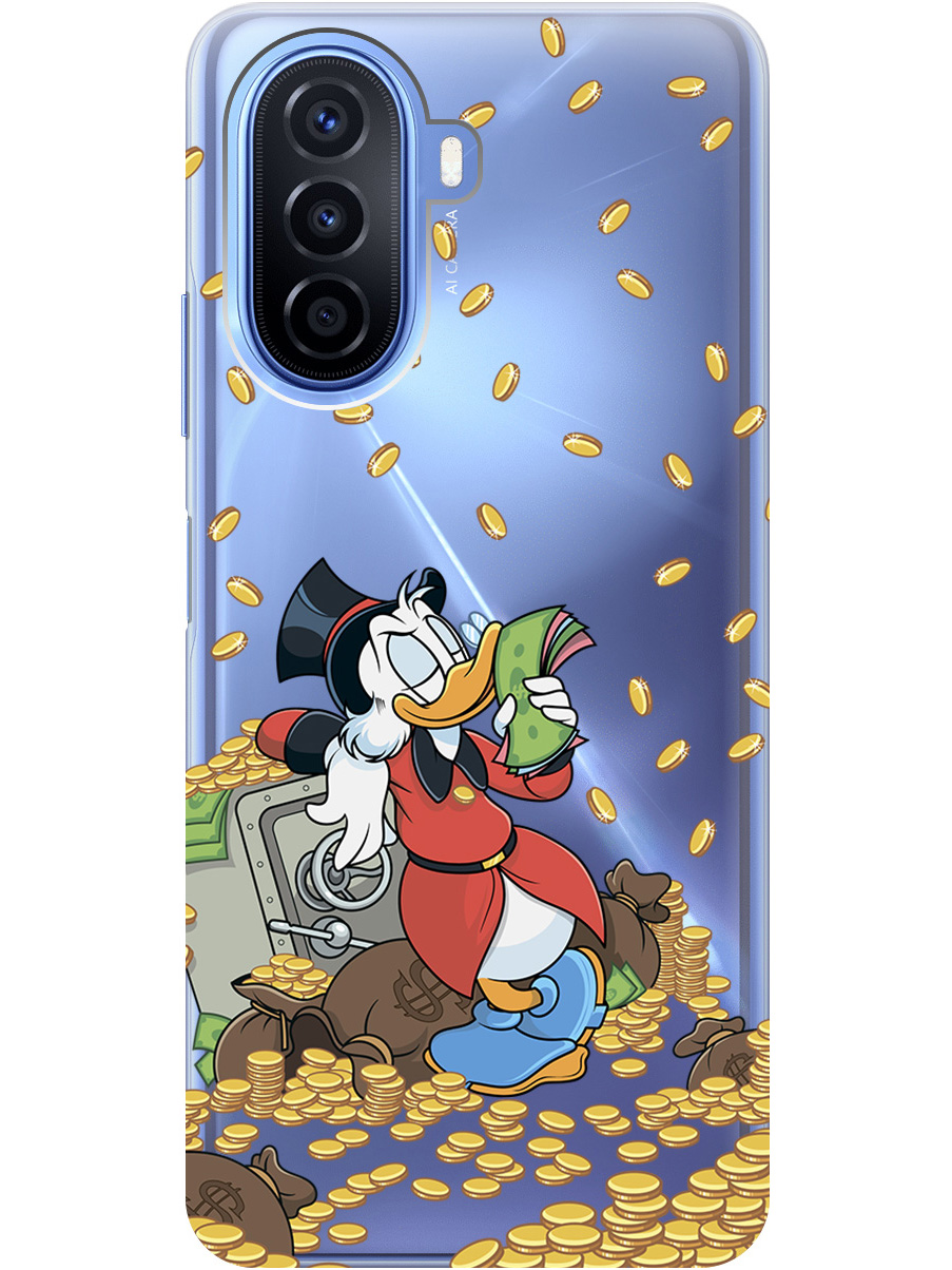 

Силиконовый чехол на Huawei nova Y70 с принтом "Скрудж и сейф" прозрачный, Белый;красный;прозрачный, 740133471
