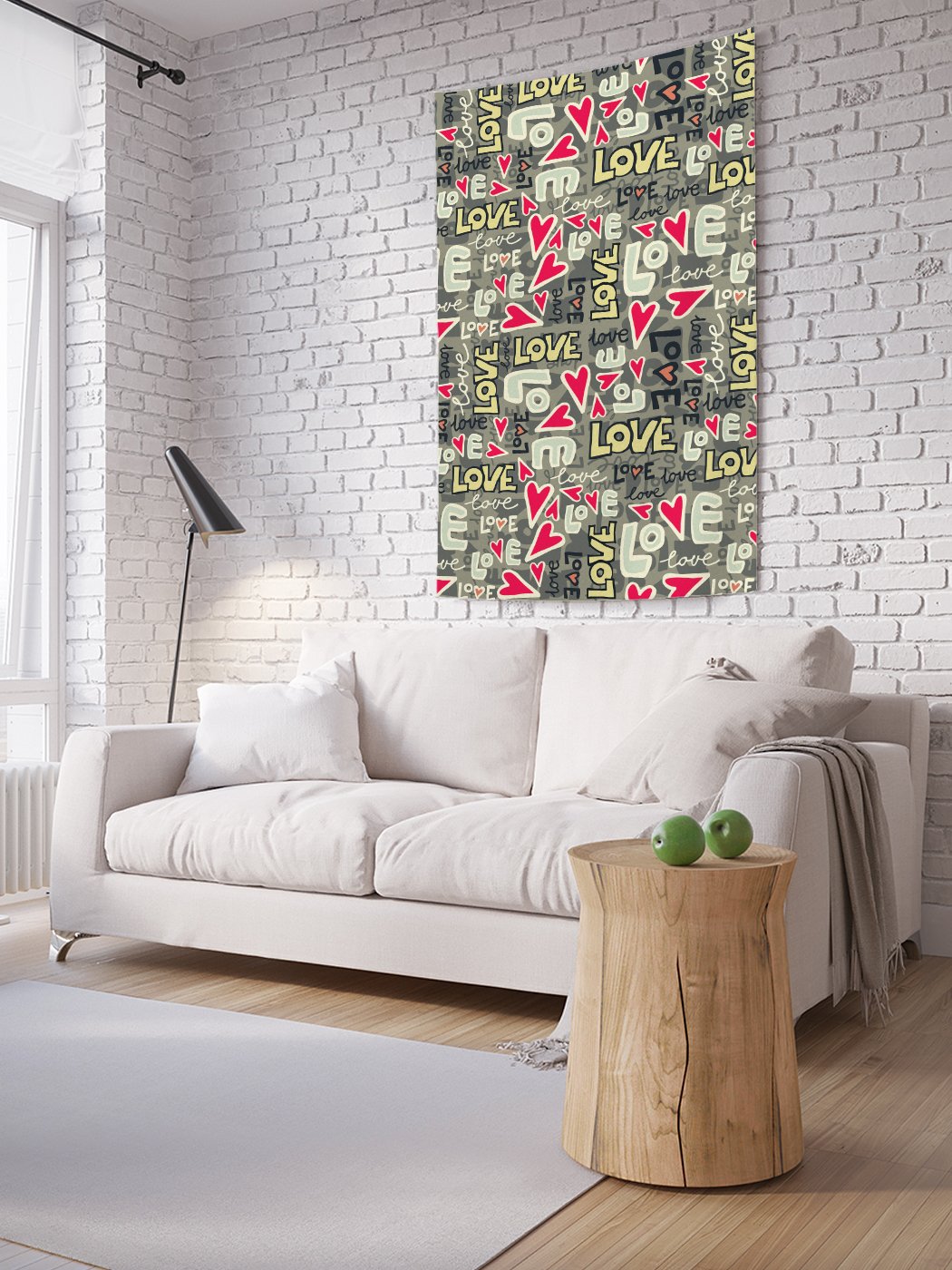 

Вертикальное фотопанно на стену JoyArty Граффити с сердцами 150x200 см, Граффити с сердцами