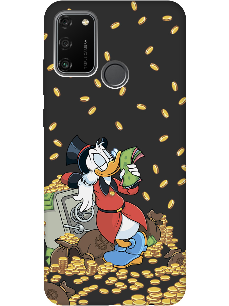 

Силиконовый чехол на Honor 9A с принтом "Скрудж и сейф" матовый черный, Черный;белый;красный, 722942071