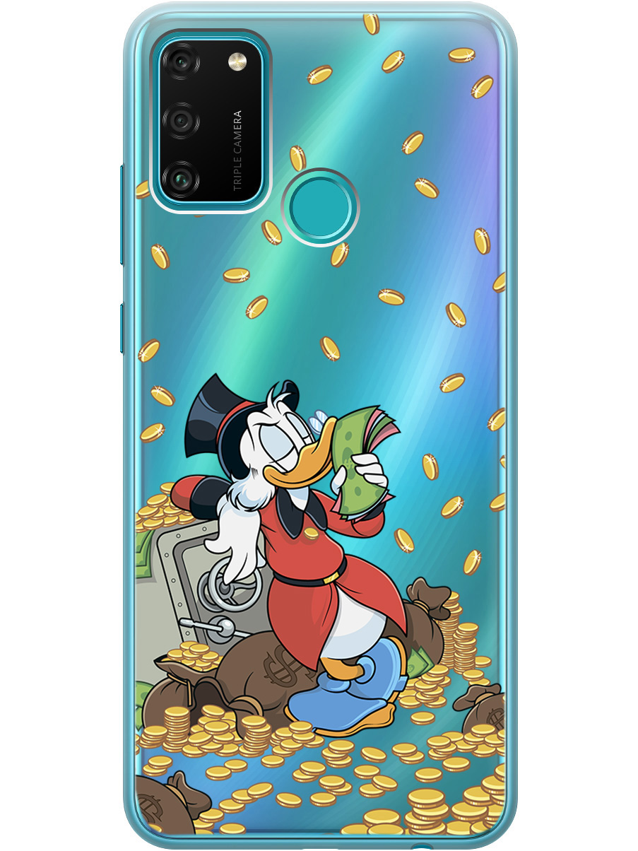 

Силиконовый чехол на Honor 9A с принтом "Скрудж и сейф" прозрачный, Белый;красный;прозрачный, 722942071