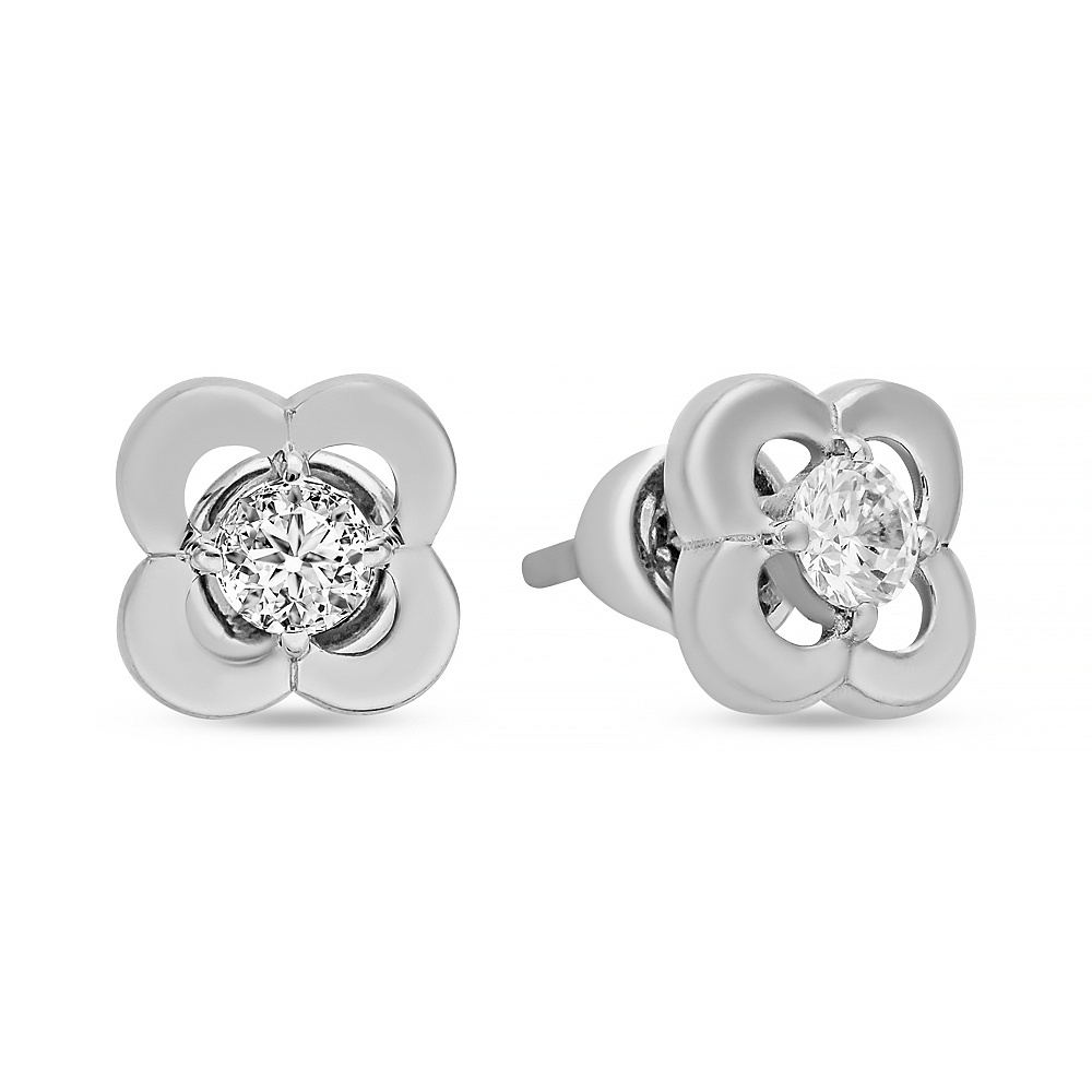 

Серьги пусеты из серебра 585Gold 702011136, фианит, 702011136