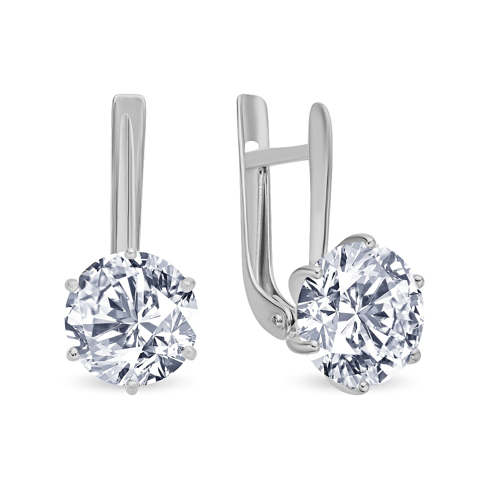 

Серьги из серебра 585Gold 702011145, фианит, 702011145