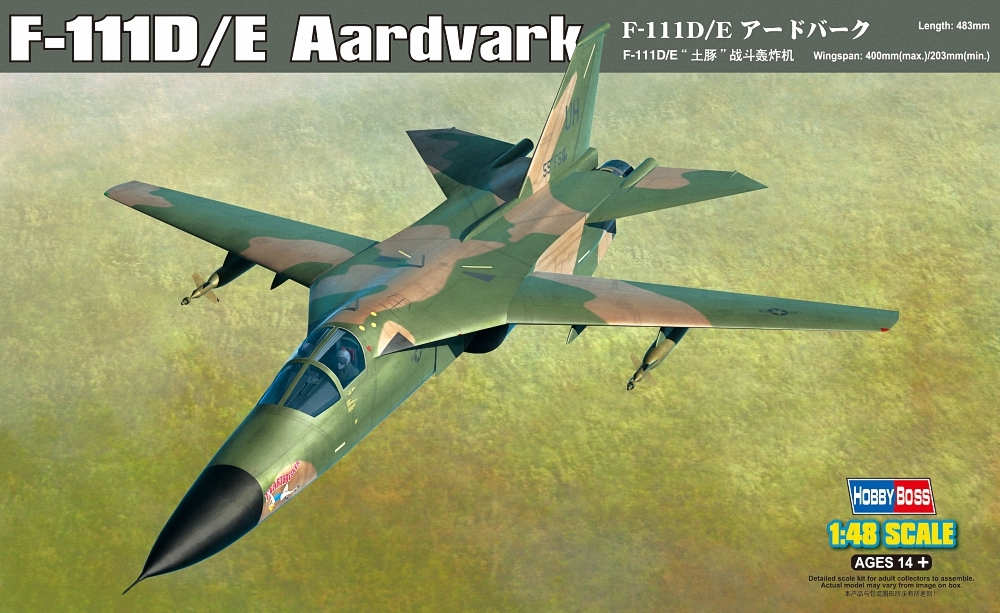 фото Сборная модель hobbyboss 1/48 f-111d/e aardvark 80350