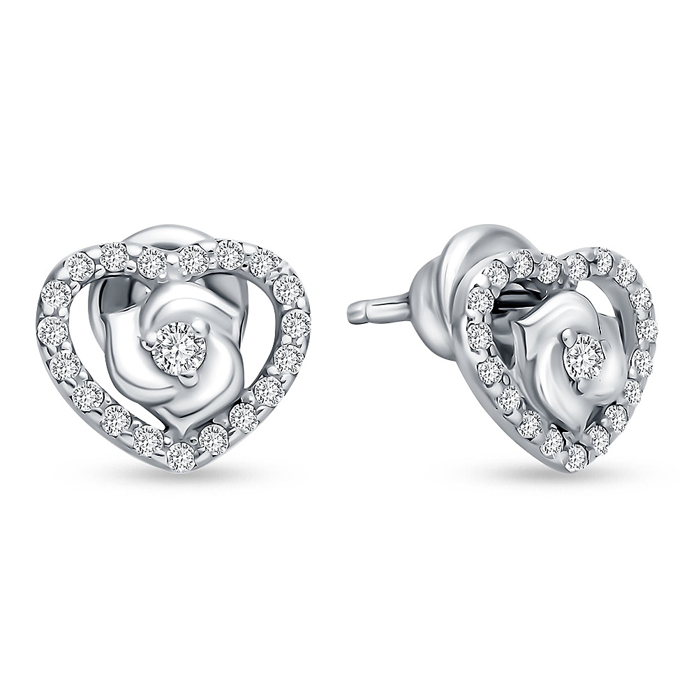 

Серьги пусеты из серебра 585Gold 702011175, фианит, 702011175