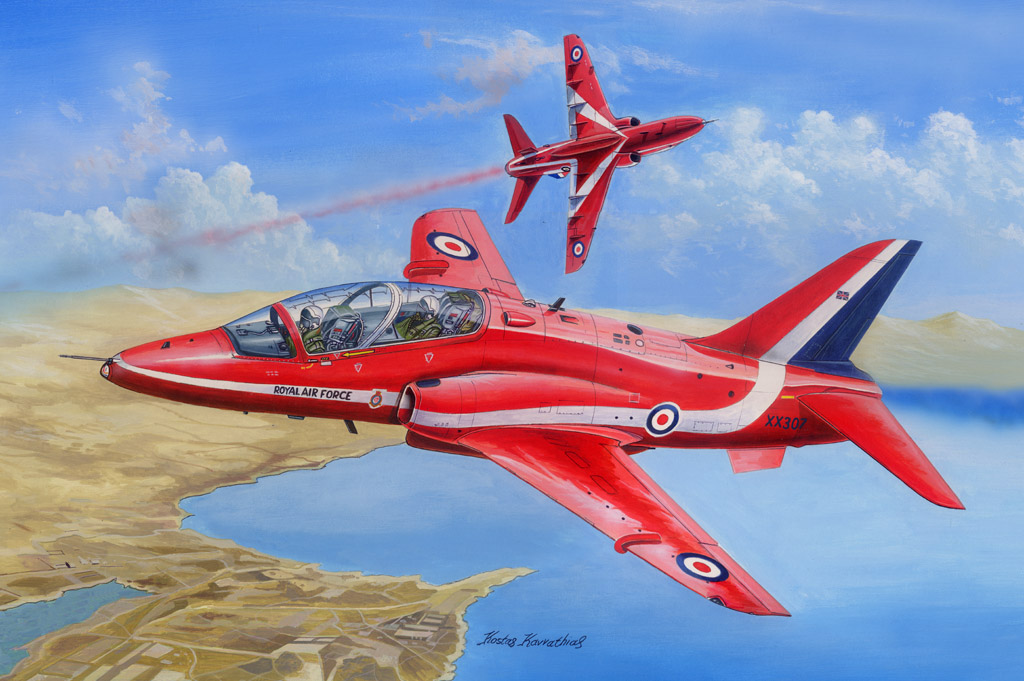 фото Сборная модель hobbyboss 1/48 raf red arrows hawk t mk.1/1a 81738