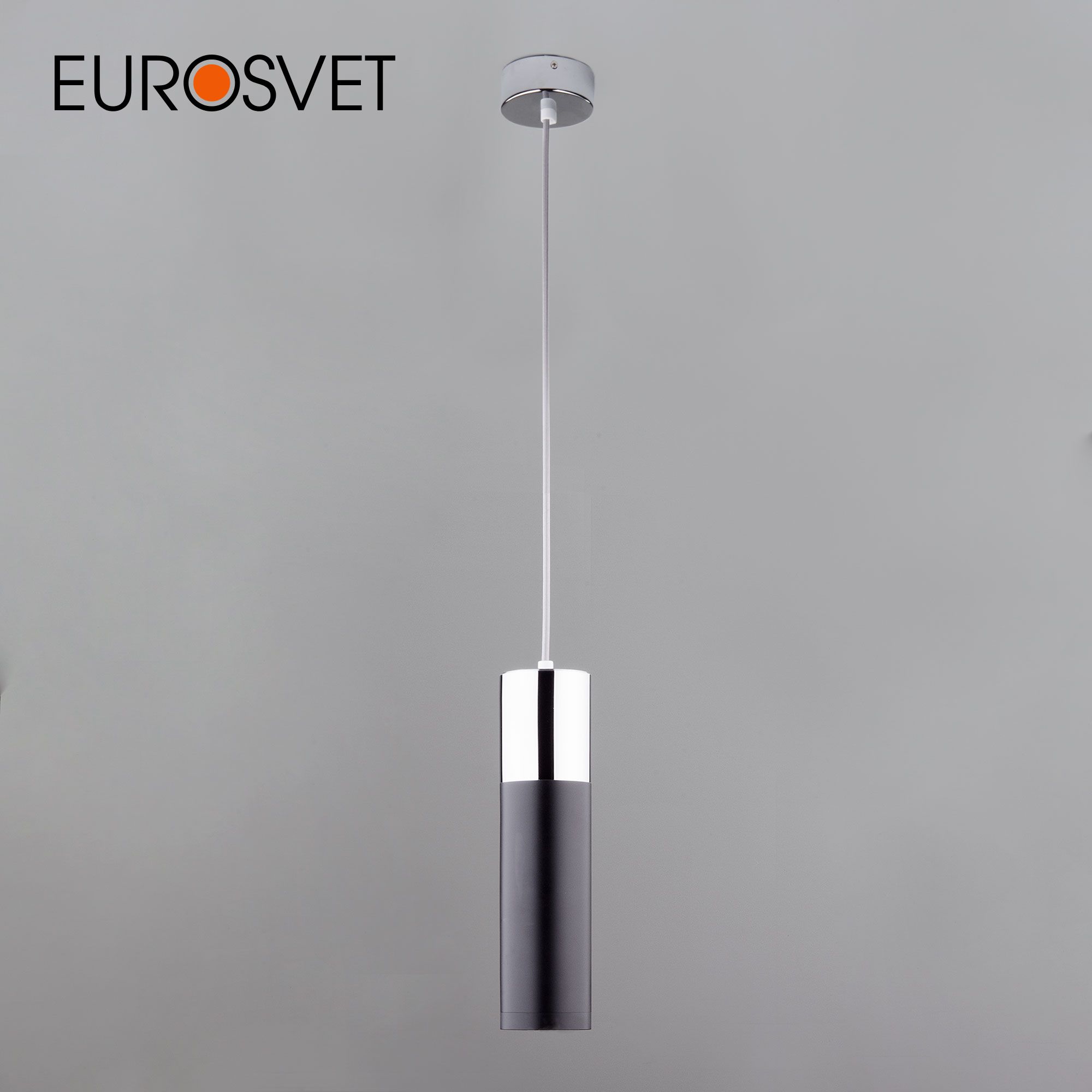 

Подвесной светодиодный светильник Eurosvet Double Topper 50135/1 LED 12W 4200К хром/черный