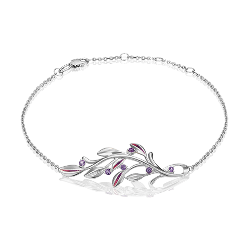 

Браслет из серебра с аметистом/эмалью PLATINA jewelry 05-0665-00-203-0200-68, 05-0665-00-203-0200-68