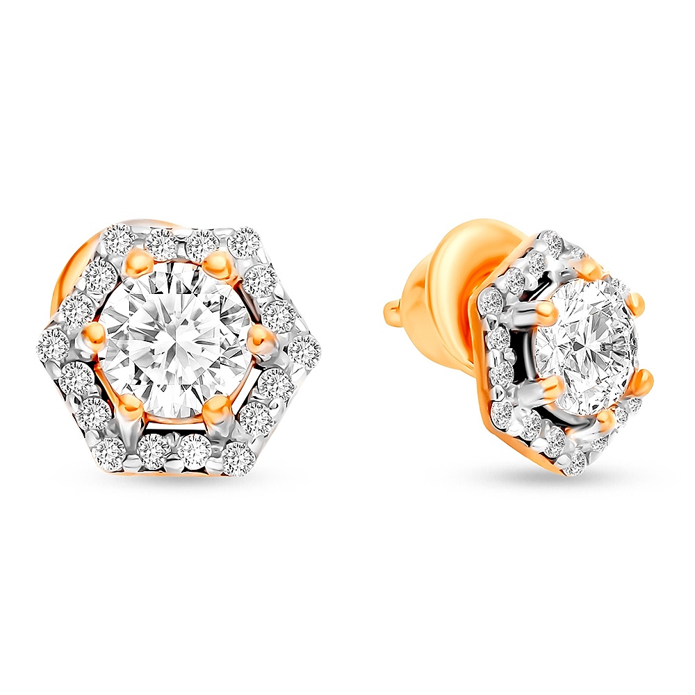 

Серьги пусеты из серебра 585Gold 702011110, фианит, 702011110