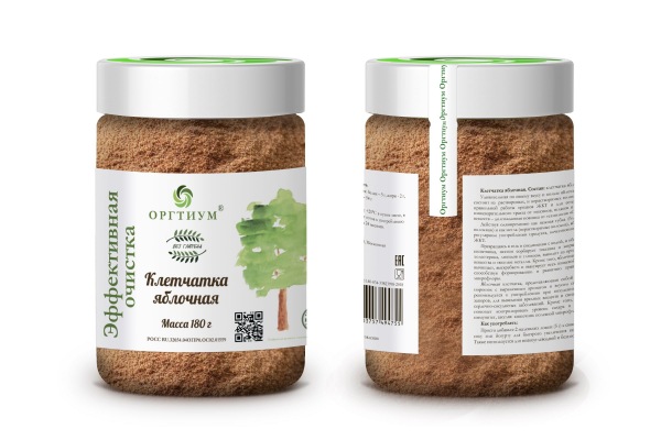 

Яблочная клетчатка 180 г, Оргтиум