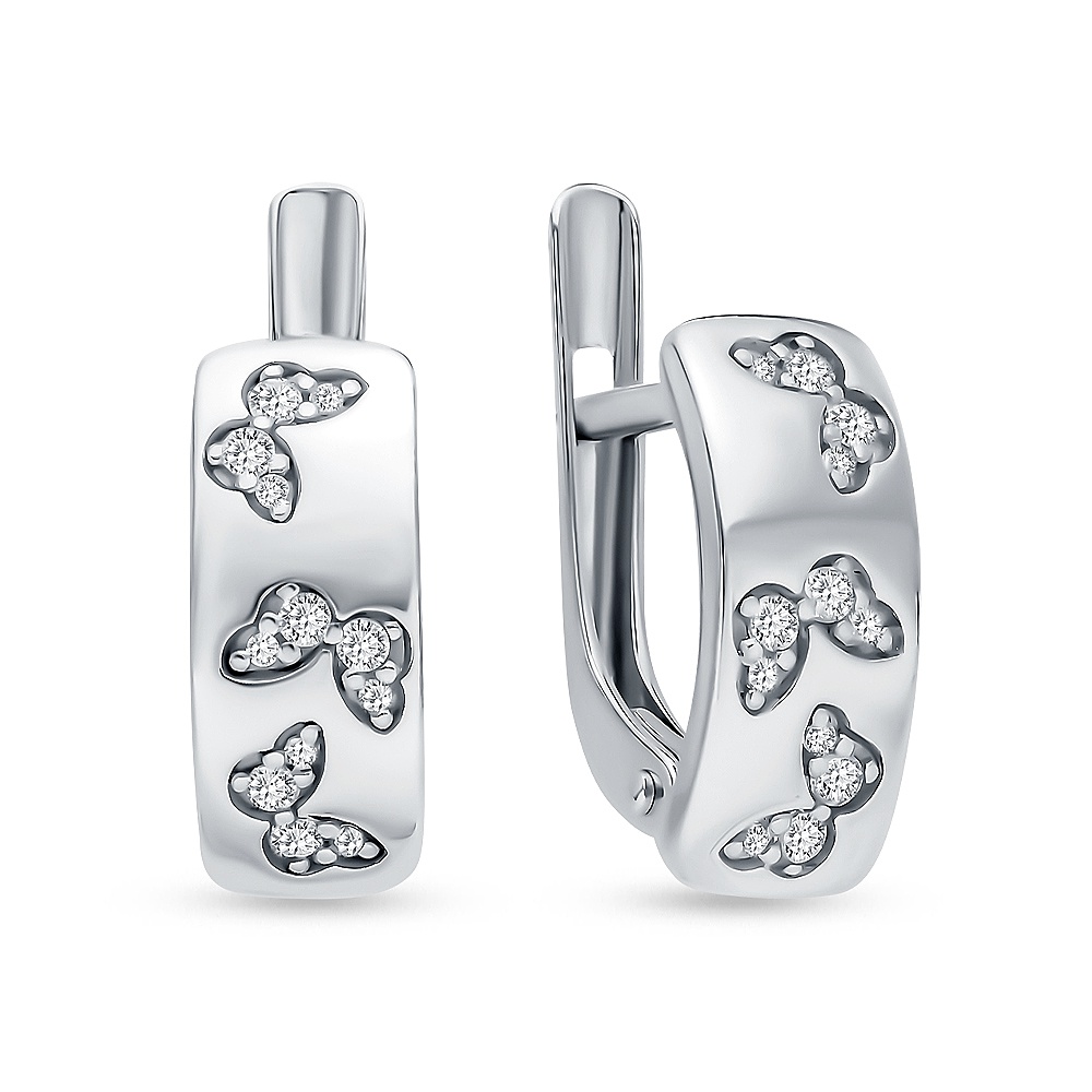 

Серьги из серебра 585Gold 702011178, фианит, 702011178