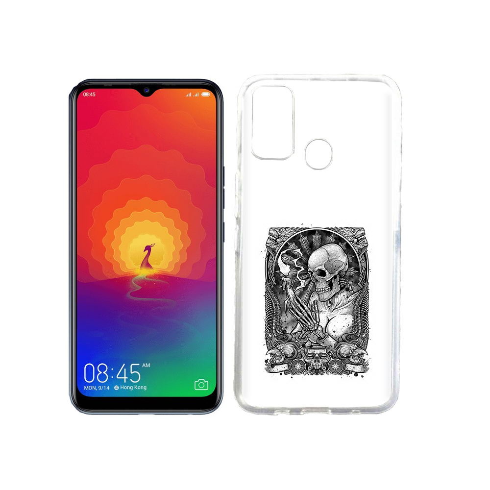 

Чехол MyPads Tocco для Tecno Spark 4 девушка скелет, Прозрачный, Tocco