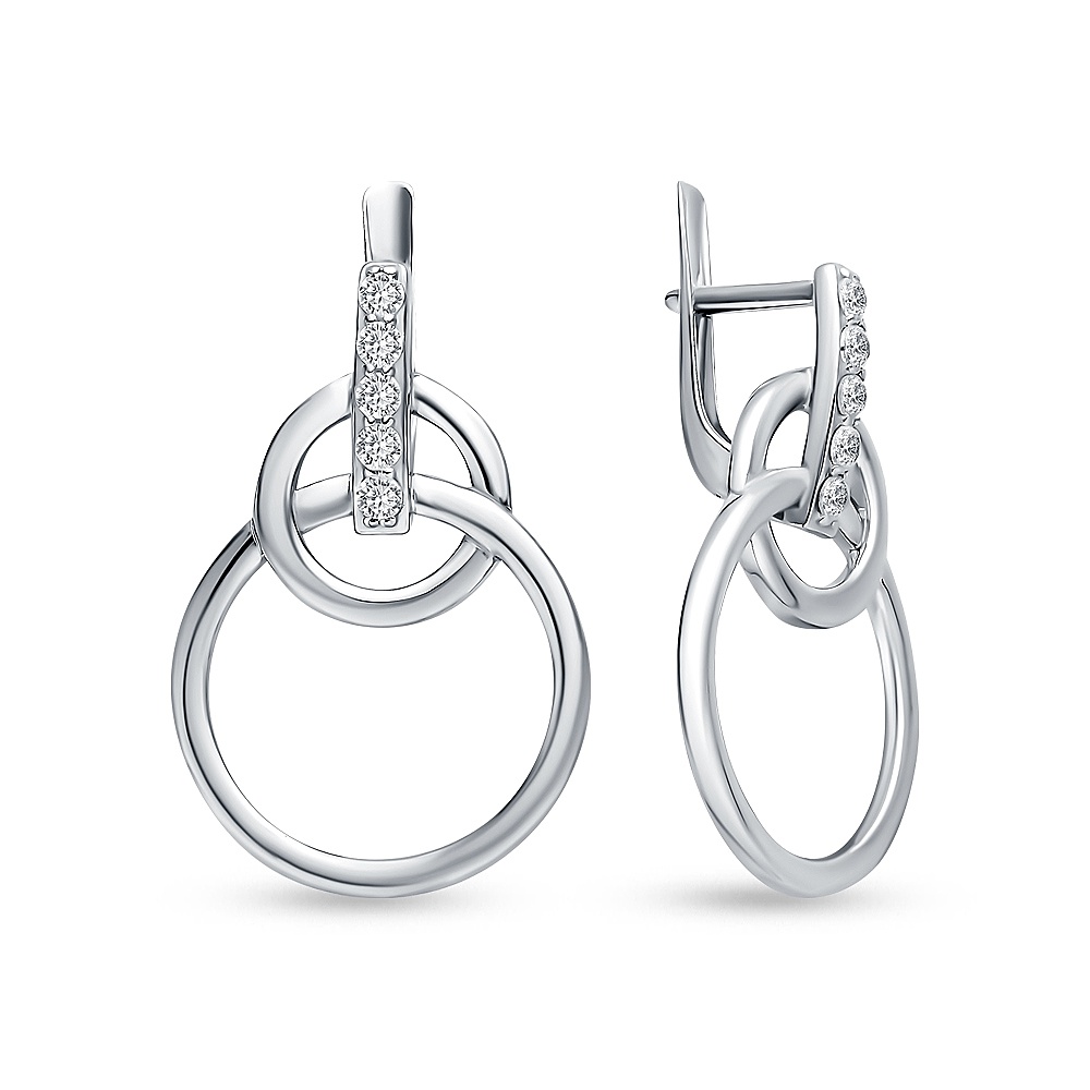 

Серьги подвески из серебра 585Gold 702011100, фианит, 702011100