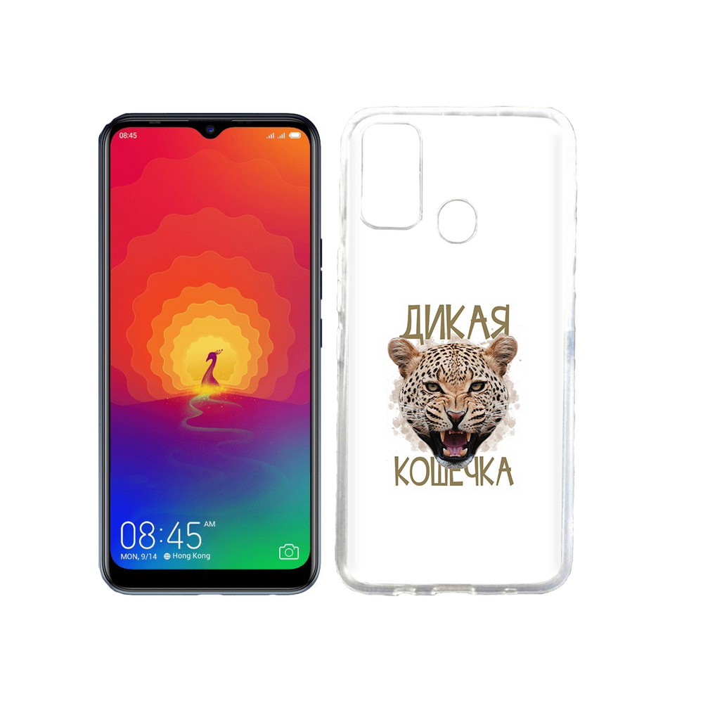 

Чехол MyPads Tocco для Tecno Spark 4 дикая кошечка, Прозрачный, Tocco