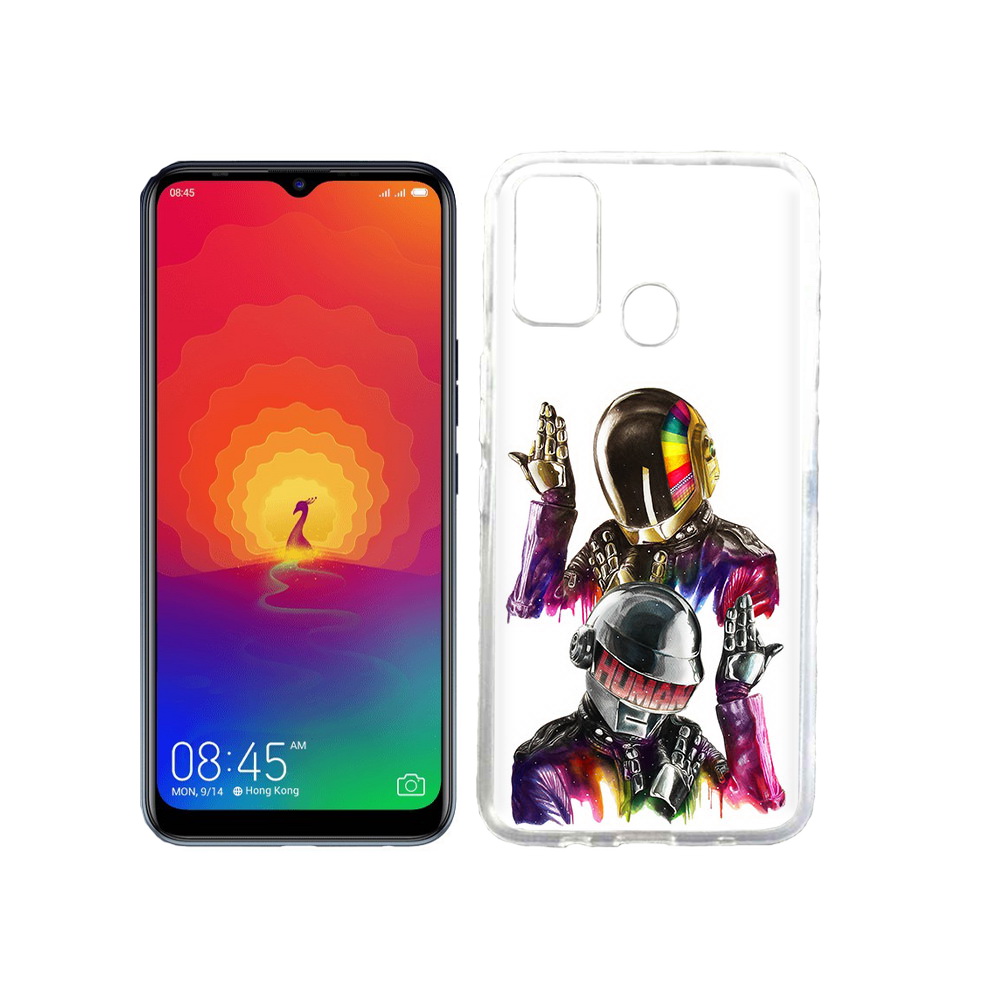 

Чехол MyPads Tocco для Tecno Spark 4 диско космонавты, Прозрачный, Tocco