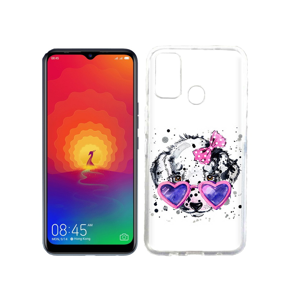 

Чехол MyPads Tocco для Tecno Spark 4 долматинец в очках, Прозрачный, Tocco