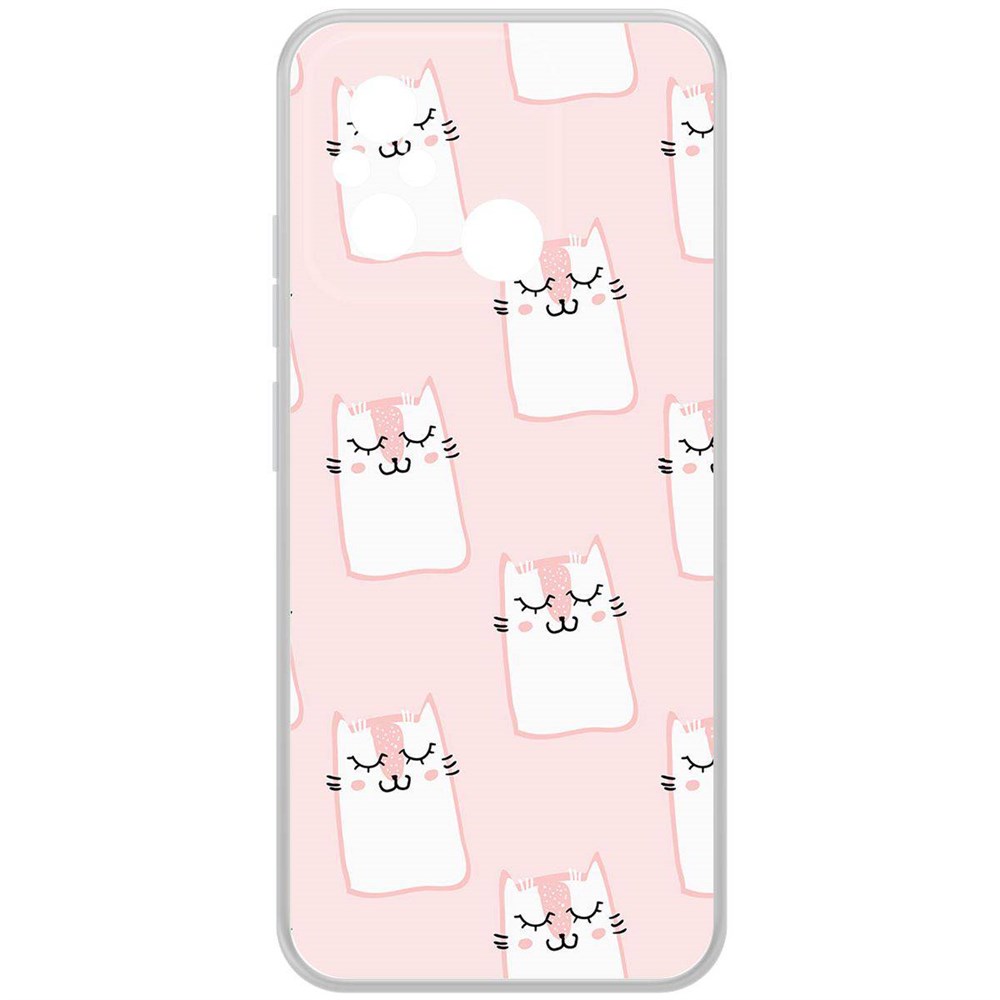 

Чехол-накладка Krutoff Clear Case Котики паттерн для Xiaomi Redmi 12C, Прозрачный