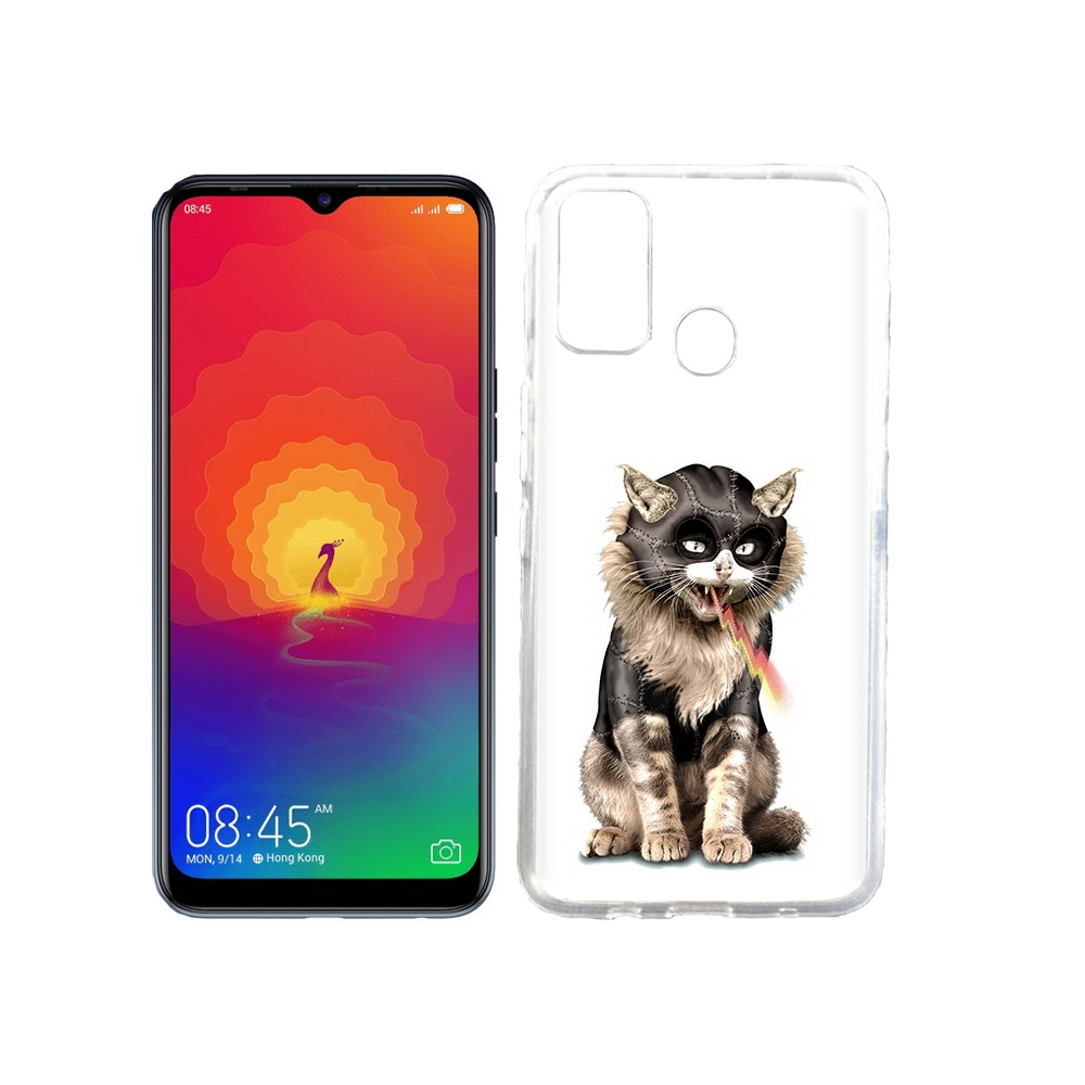 

Чехол MyPads Tocco для Tecno Spark 4 дьяволский кот, Прозрачный, Tocco