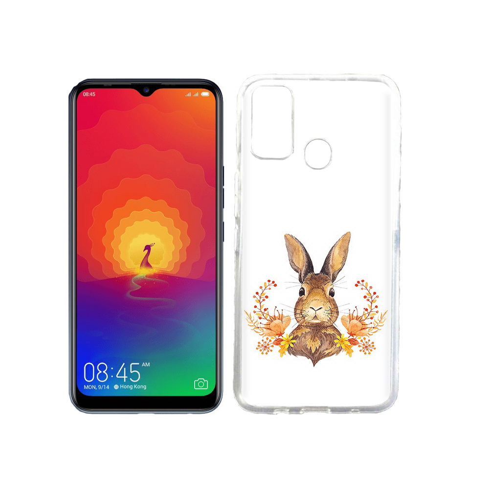 

Чехол MyPads Tocco для Tecno Spark 4 зайка в цветах, Прозрачный, Tocco