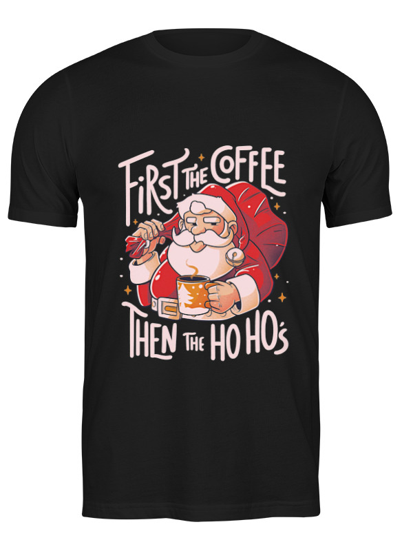 

Футболка мужская Printio Coffee and ho ho's черная L, Черный, Coffee and ho ho's