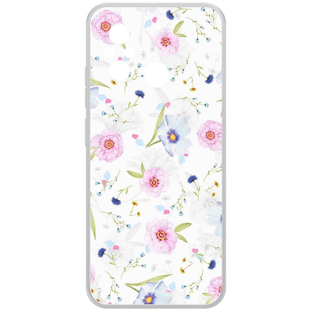 

Чехол-накладка Krutoff Clear Case Цветочный паттерн 3 для Xiaomi Redmi 12C, Прозрачный