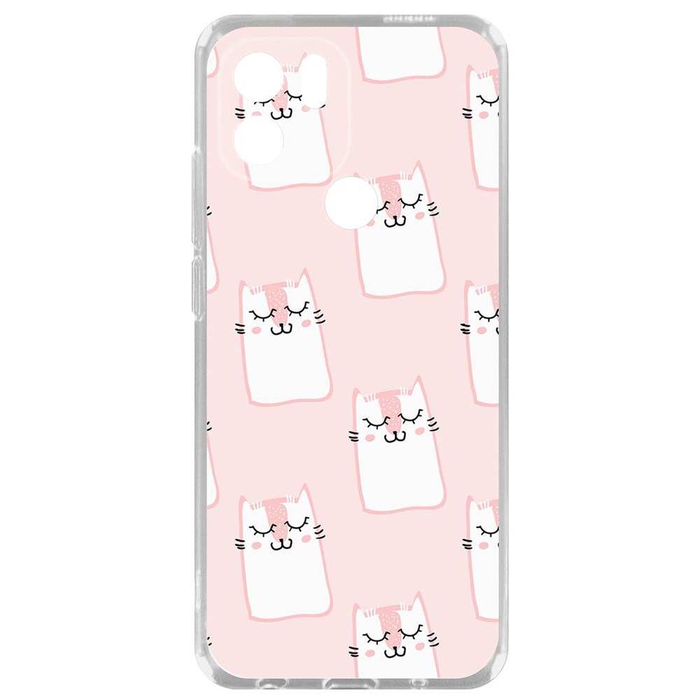 

Чехол-накладка Krutoff Clear Case Котики паттерн для Poco C51, Прозрачный