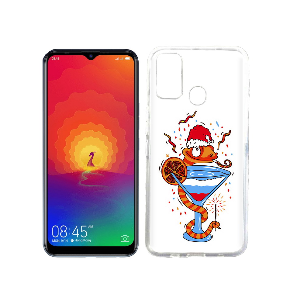 

Чехол MyPads Tocco для Tecno Spark 4 змейка, Прозрачный, Tocco