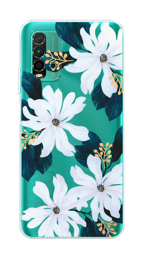 Чехол на Xiaomi Redmi 9T "Delilah Flower" 39850-1 зеленый,  белый