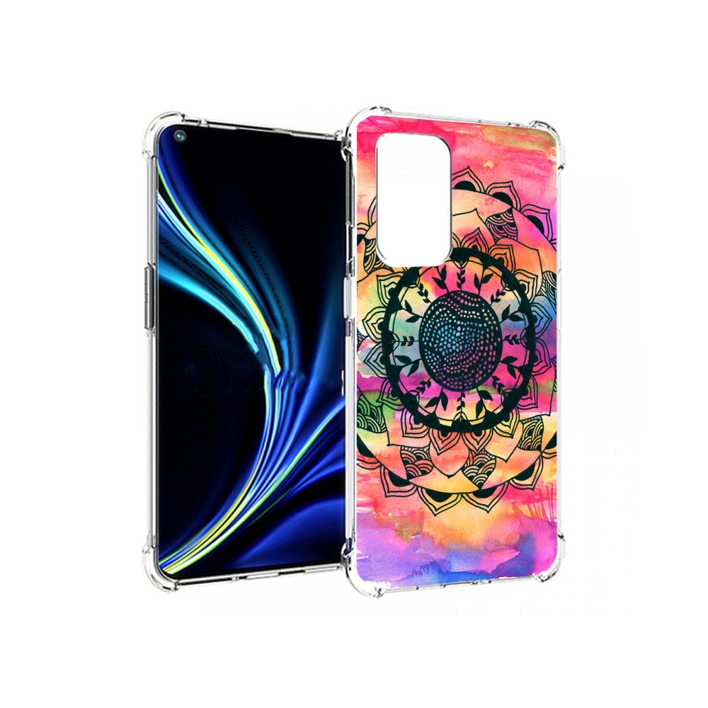 

Чехол MyPads Tocco для OnePlus 9 яркая абстракция круглый цветок (PT159409.128.704), Прозрачный, Tocco