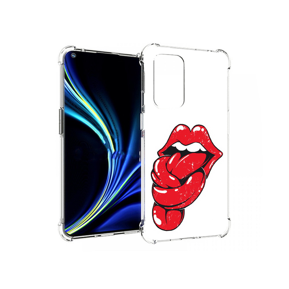 

Чехол MyPads Tocco для OnePlus 9 яркие губы с языком (PT159409.128.705), Прозрачный, Tocco