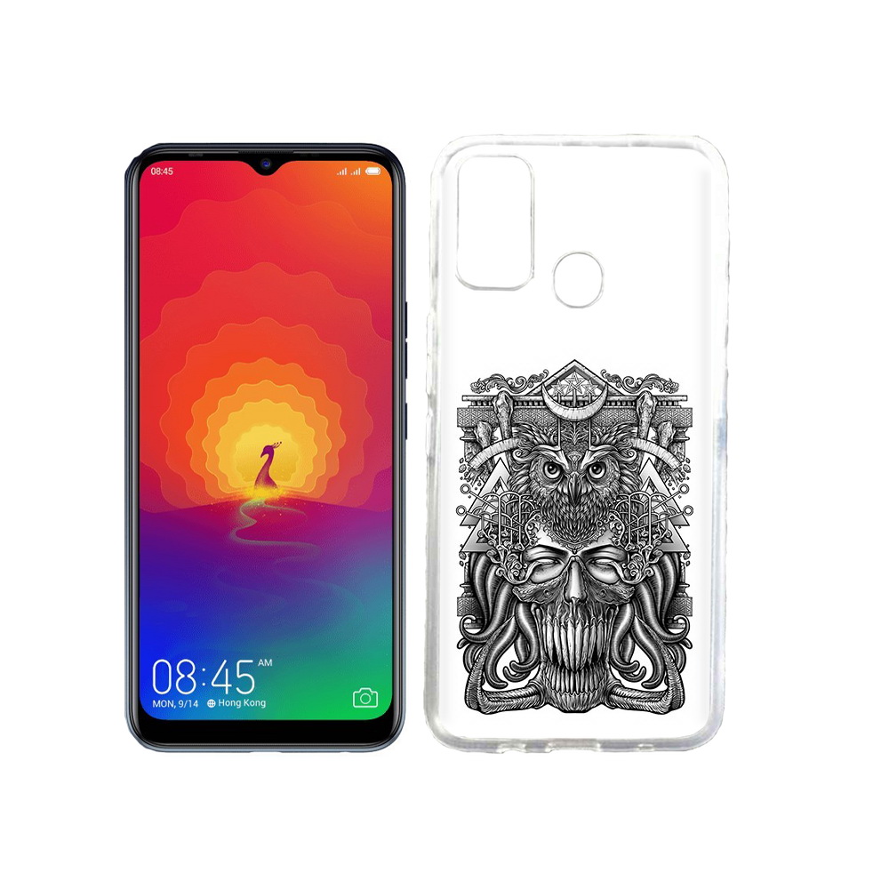 

Чехол MyPads Tocco для Tecno Spark 4 зубастая сова, Прозрачный, Tocco