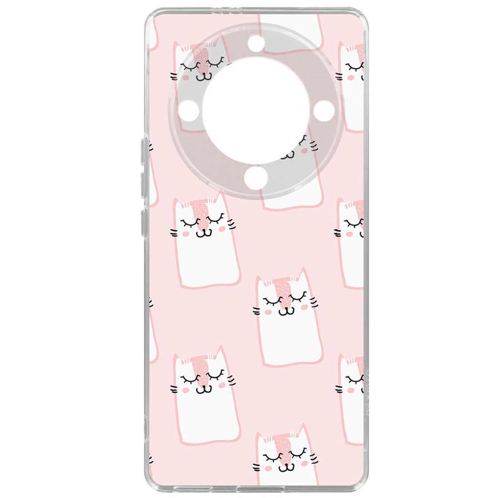 

Чехол-накладка Krutoff Clear Case Котики паттерн для Honor Magic 5 Lite, Прозрачный