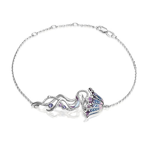 фото Браслет из серебра с аметистом/эмалью platina jewelry 05-0671-00-203-0200-69